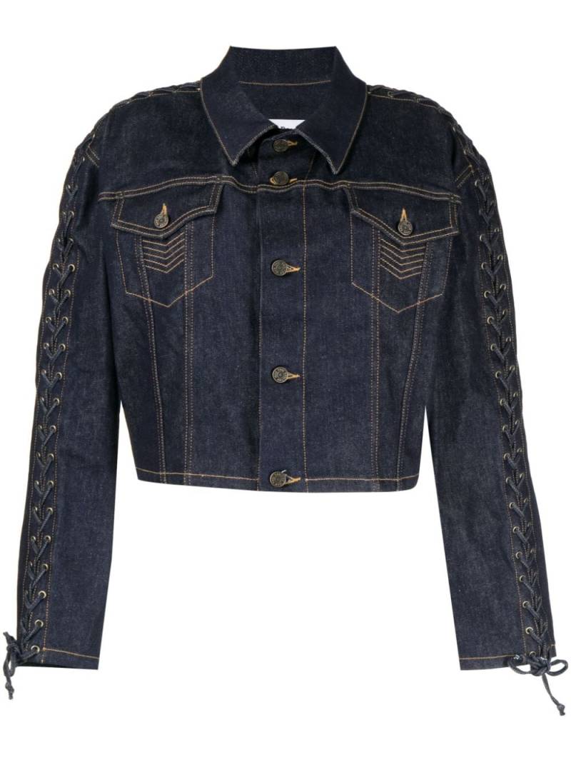 Jean Paul Gaultier lace-up cropped denim jacket - Blue von Jean Paul Gaultier
