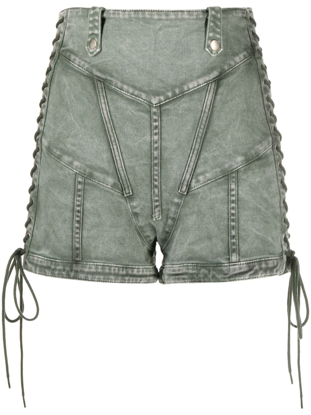 Jean Paul Gaultier lace-up denim shorts - Green von Jean Paul Gaultier