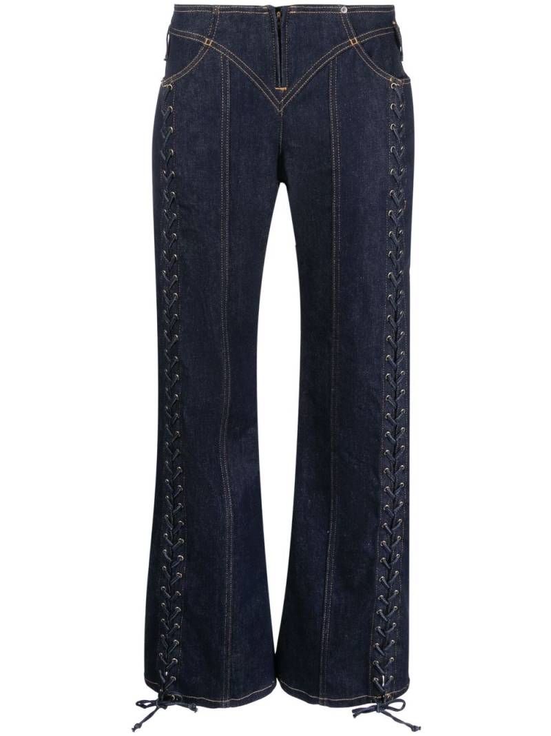 Jean Paul Gaultier lace-up jeans - Blue von Jean Paul Gaultier