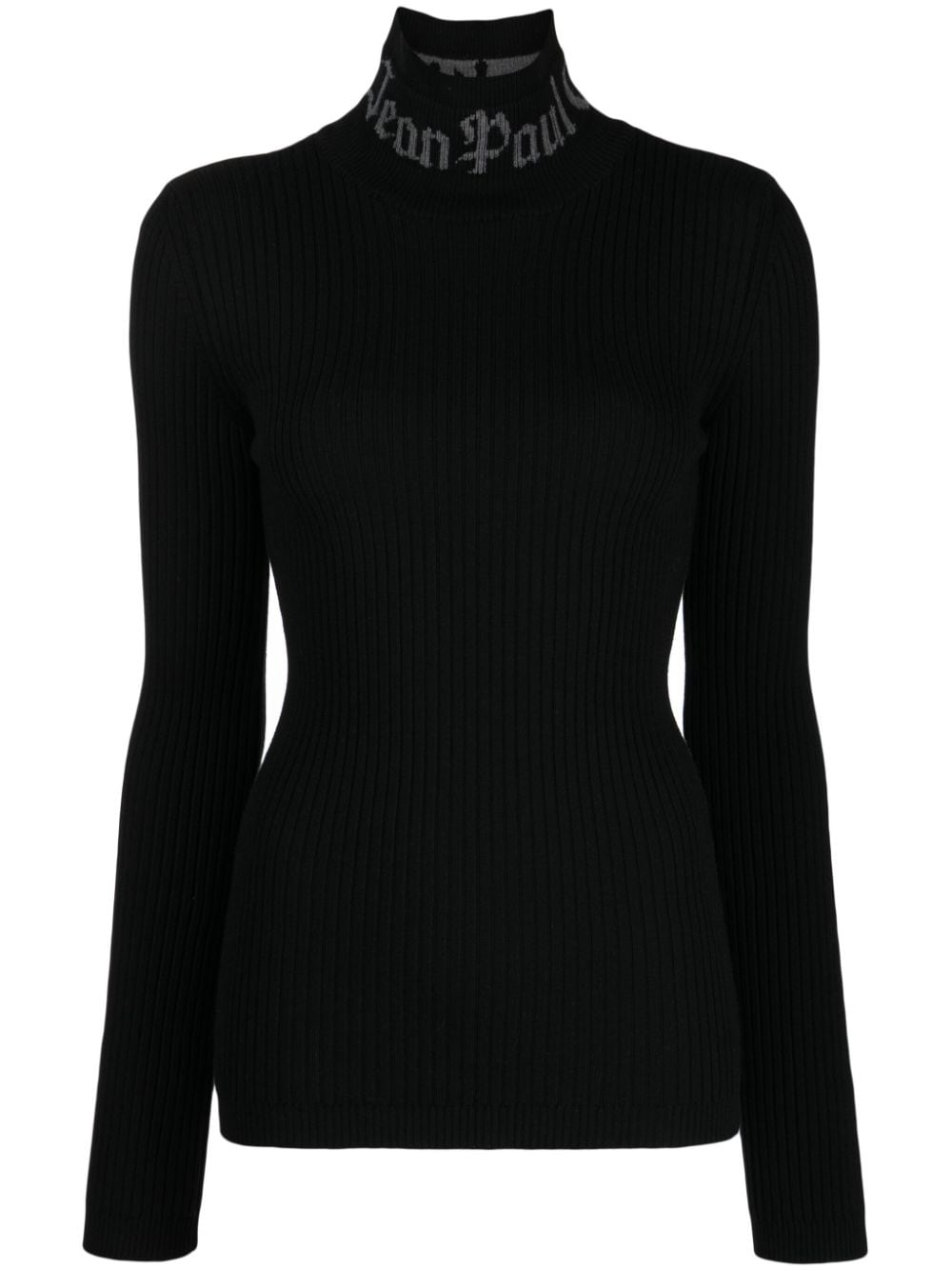 Jean Paul Gaultier logo-intarsia high-neck jumper - Black von Jean Paul Gaultier