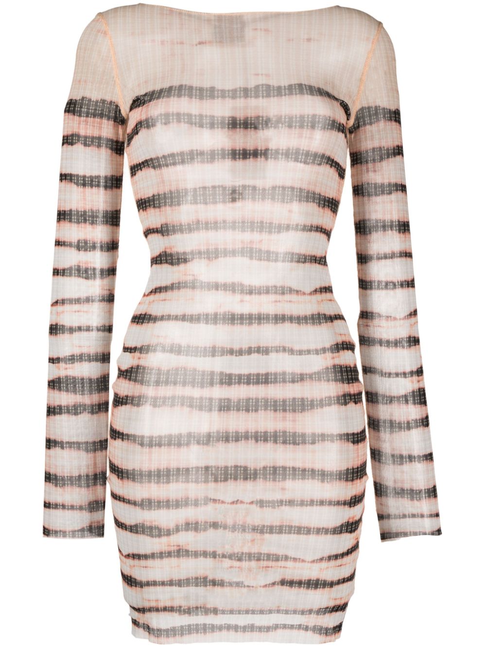 Jean Paul Gaultier x KNWLS stripe-print crew-neck dress - Neutrals von Jean Paul Gaultier