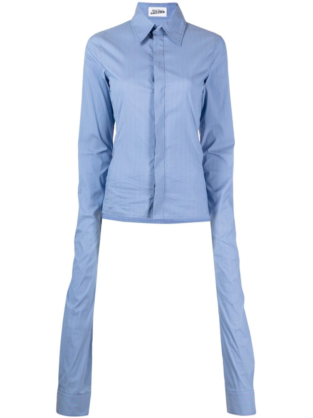 Jean Paul Gaultier striped extra-long-sleeve shirt - Blue von Jean Paul Gaultier