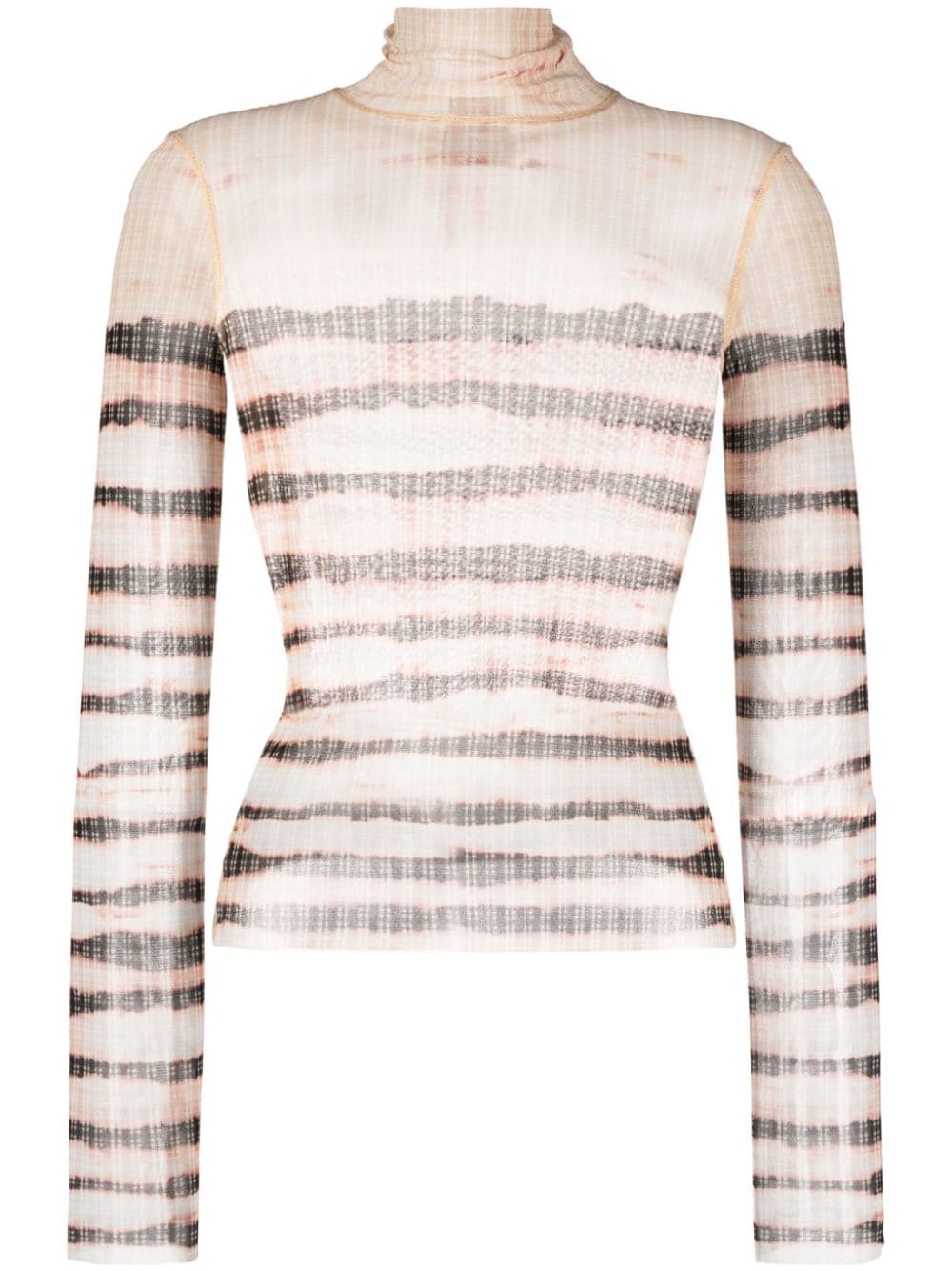 Jean Paul Gaultier x KNWLS stripe-print high-neck top - Neutrals von Jean Paul Gaultier