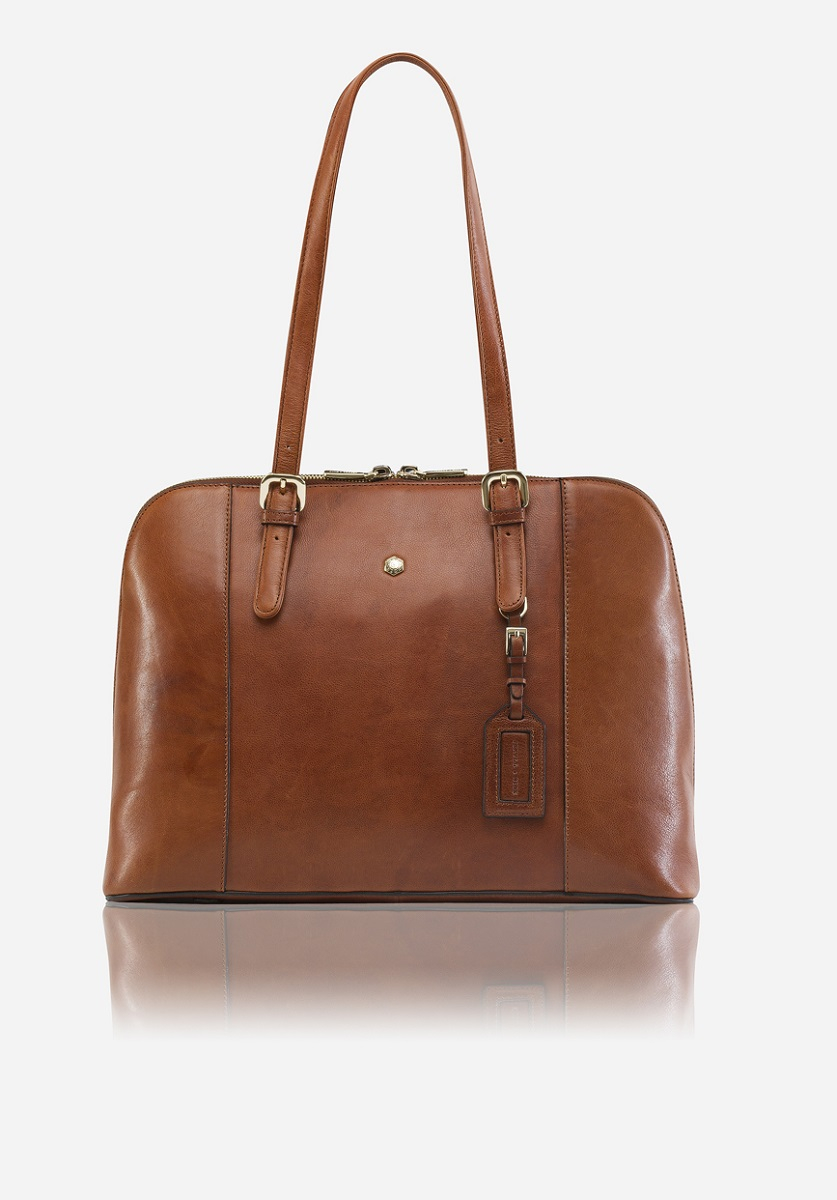 Madrid - 13" Handtasche aus glatten Rindsleder in Tan Madrid - 13" Handtasche aus glatten Rindsleder in Tan von Jekyll & Hide