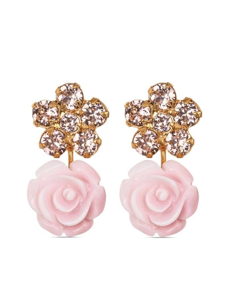 Jennifer Behr Kali floral drop earrings - Gold von Jennifer Behr