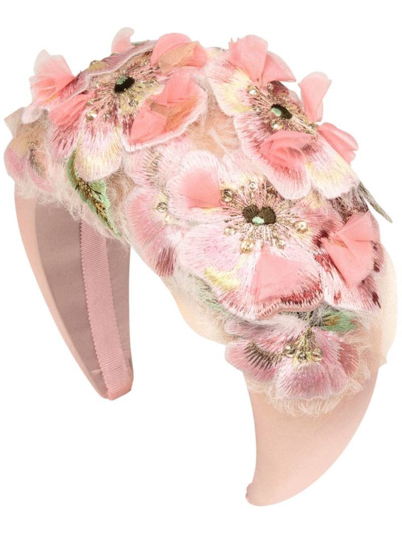 Jennifer Behr Katrina floral-appliqué headband - Pink von Jennifer Behr