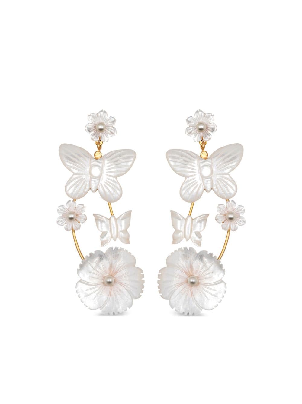 Jennifer Behr Makenna butterfly drop earrings - Gold von Jennifer Behr