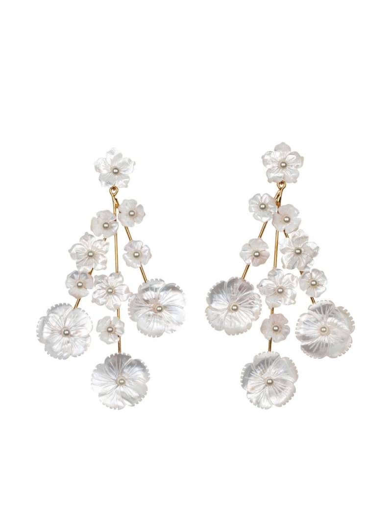 Jennifer Behr Odessa floral earrings - White von Jennifer Behr