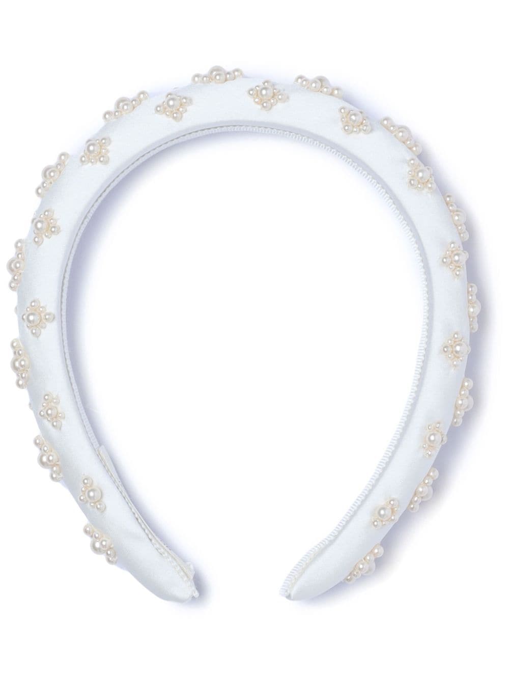 Jennifer Behr pearl-embellished silk headband - White von Jennifer Behr