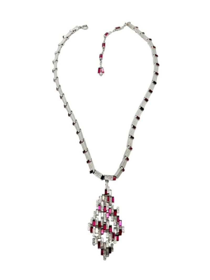 Jennifer Gibson Jewellery Vintage Modernist Ruby Crystal Necklace 1960s - Red von Jennifer Gibson Jewellery