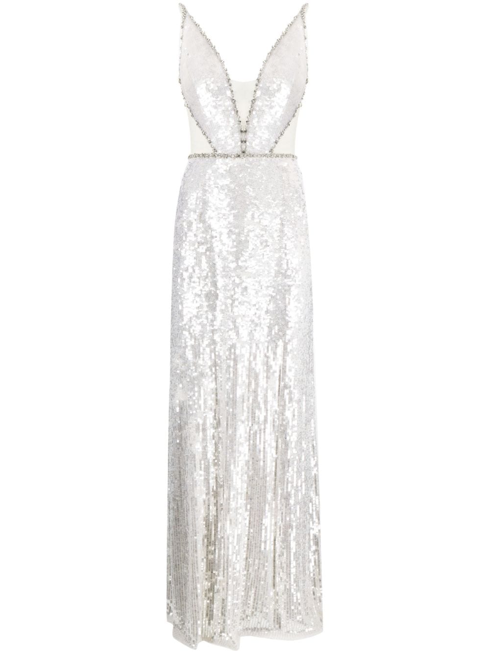 Jenny Packham Amara sequin-embellished sleeveless gown - White von Jenny Packham