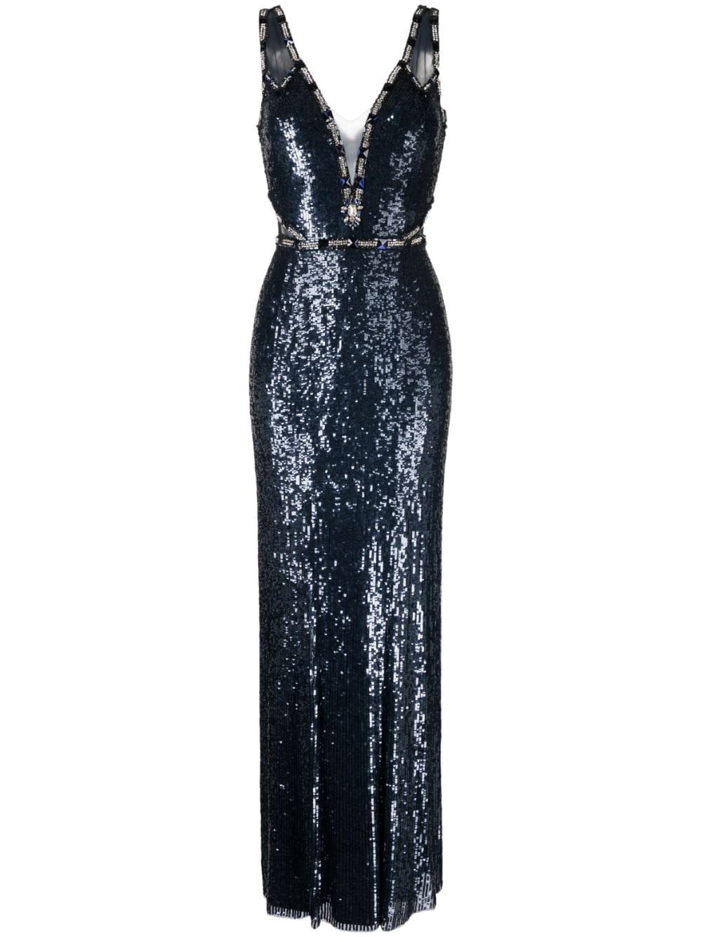 Jenny Packham Carole sequin-embellished maxi dress - Blue von Jenny Packham