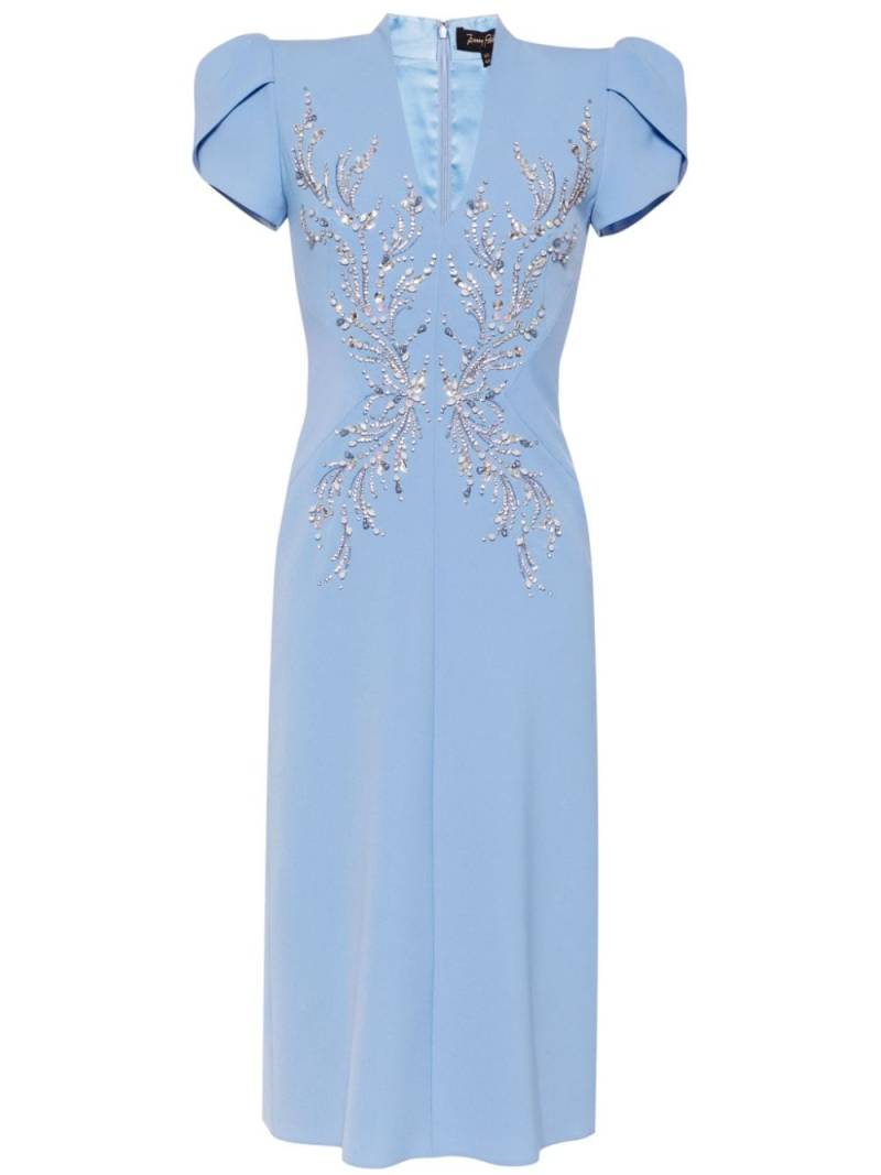 Jenny Packham Firefly crystal-embellished midi dress - Blue von Jenny Packham