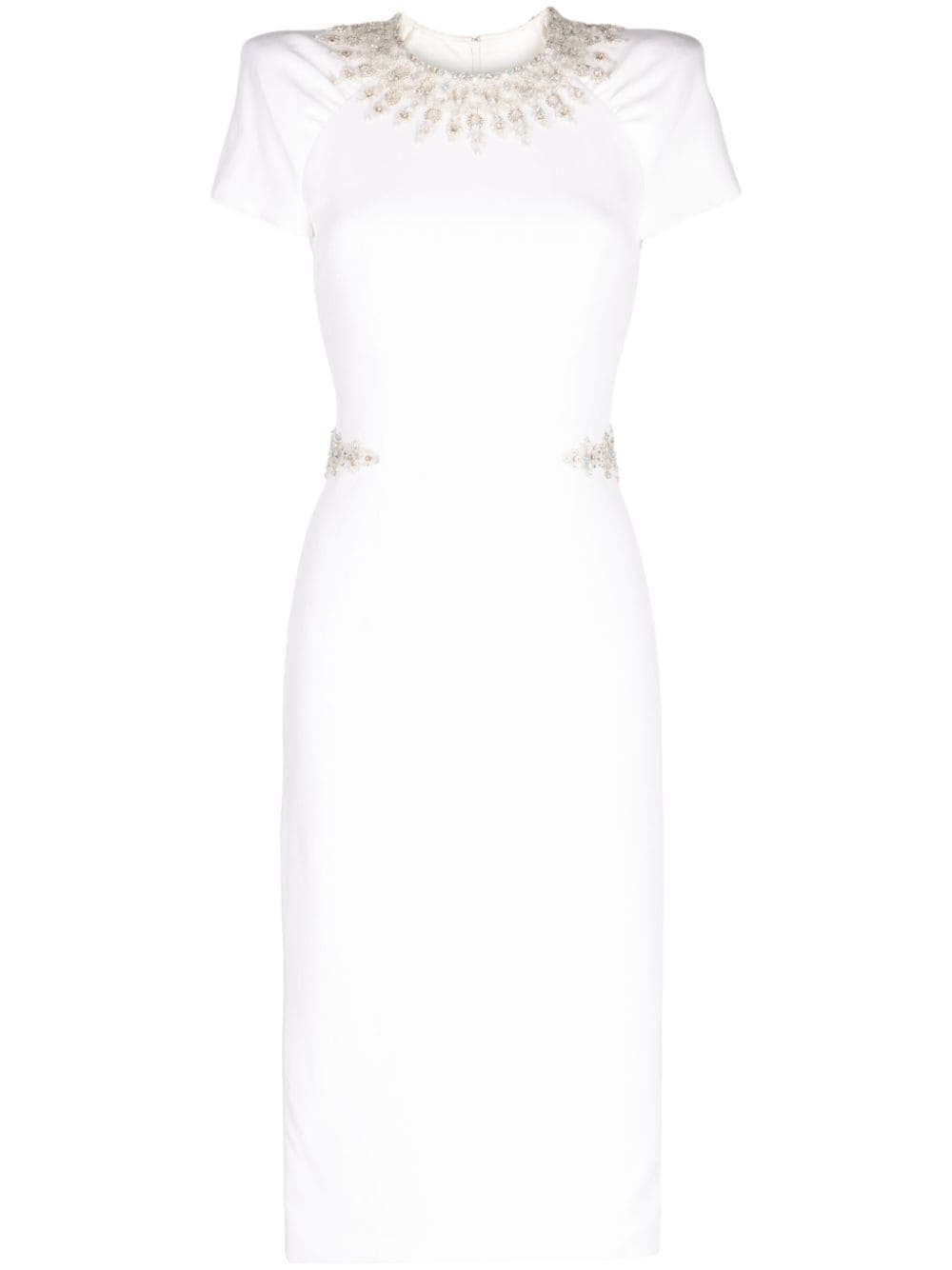 Jenny Packham Ines beaded midi dress - White von Jenny Packham