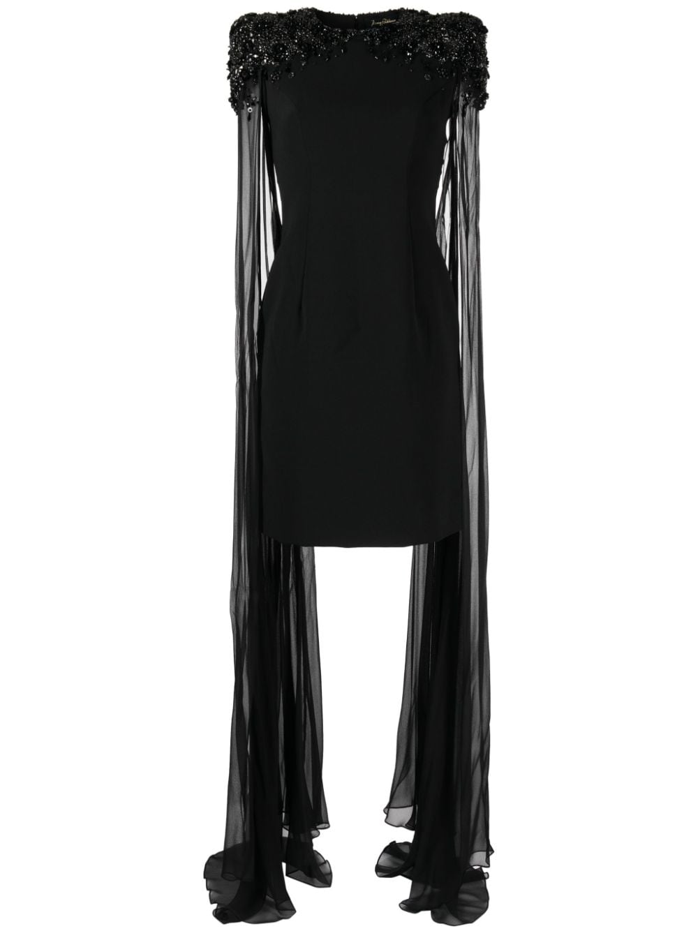 Jenny Packham Jenna bead-embellished draped minidress - Black von Jenny Packham