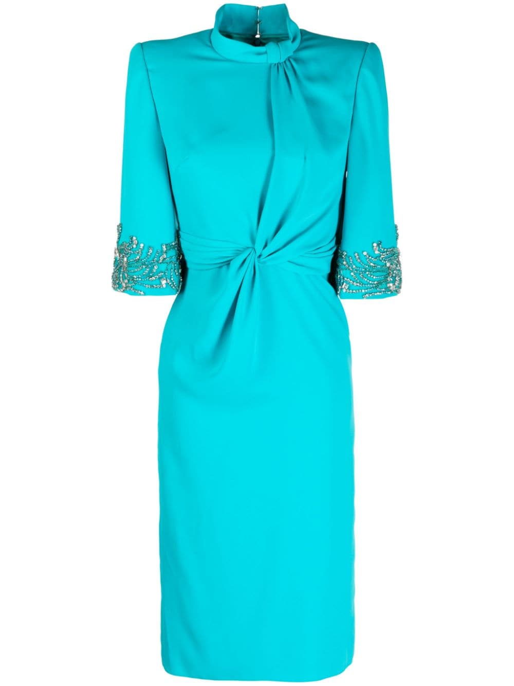 Jenny Packham Lily twist-detail midi dress - Blue von Jenny Packham