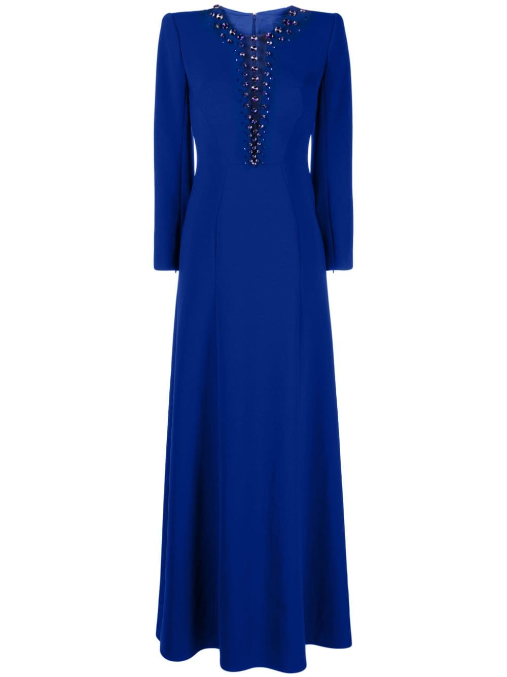 Jenny Packham Marius crystal-embellished crepe gown dress - Blue von Jenny Packham
