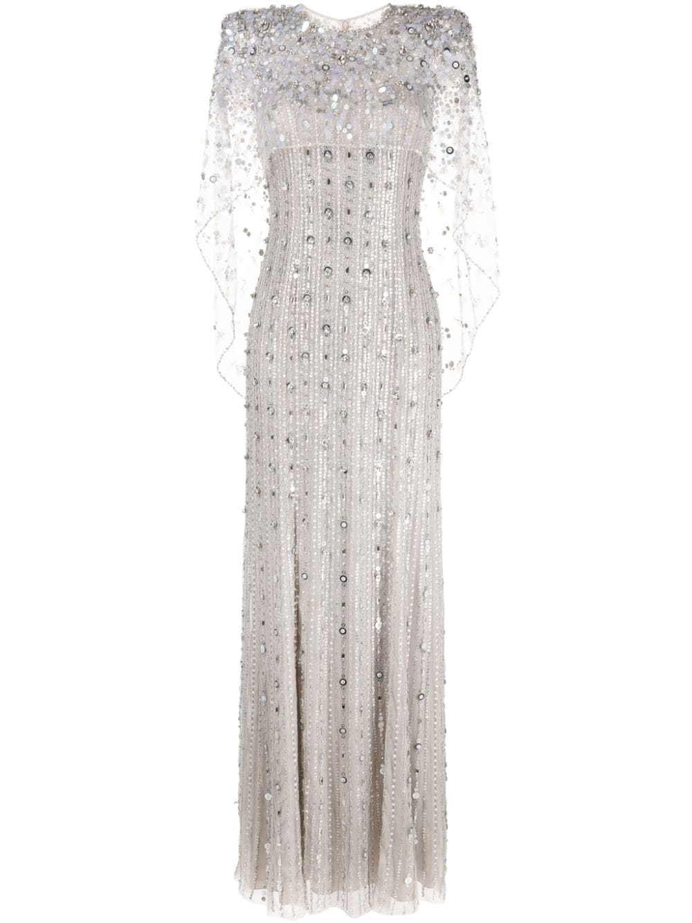 Jenny Packham Nettie sequin-embellished tulle gown - Grey von Jenny Packham