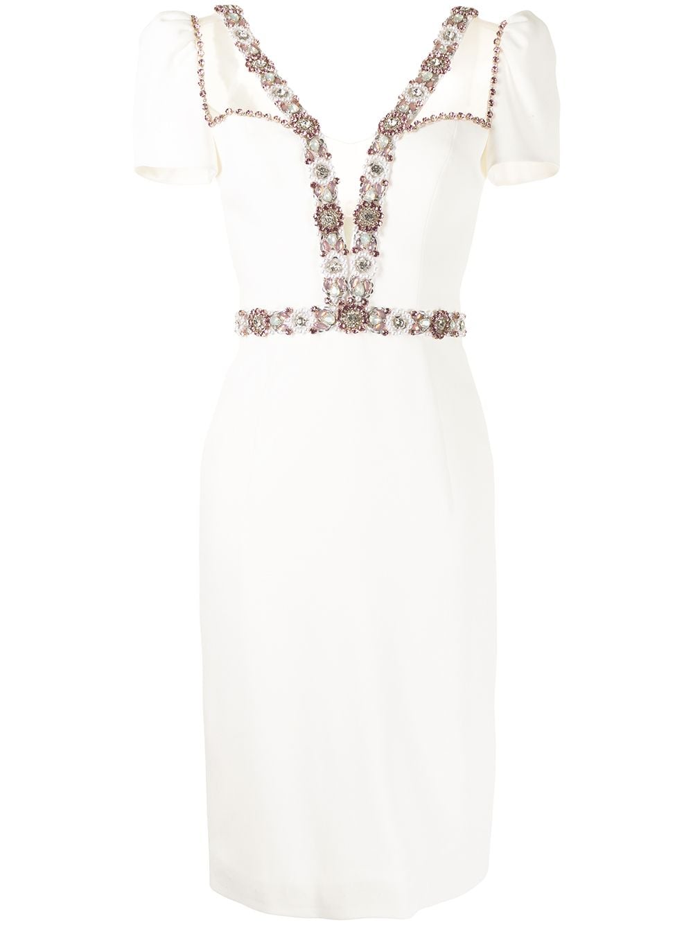 Jenny Packham Panache midi pencil dress - White von Jenny Packham