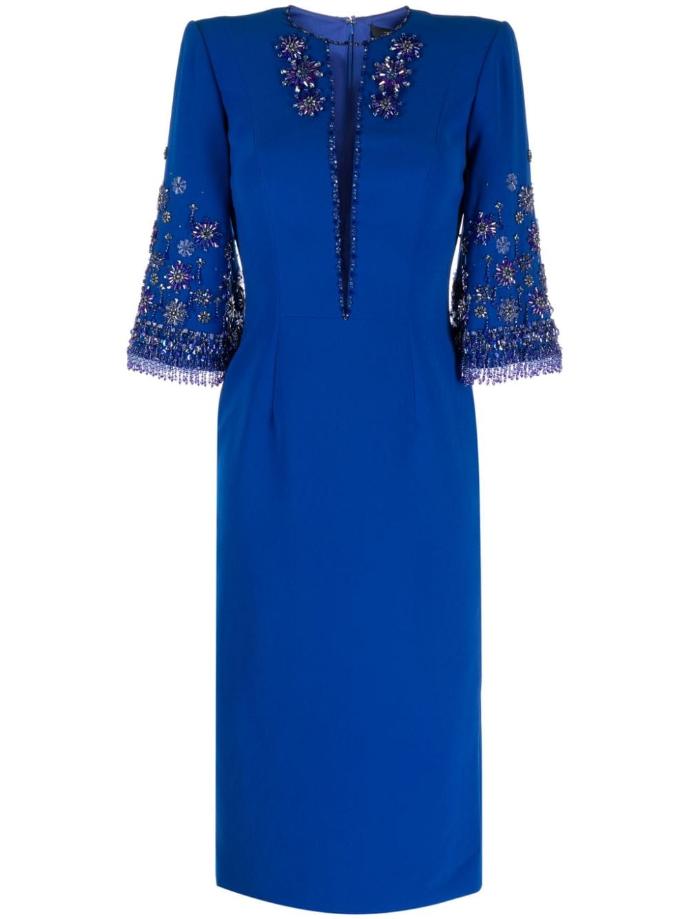 Jenny Packham Sandrine bead-embellished midi dress - Blue von Jenny Packham