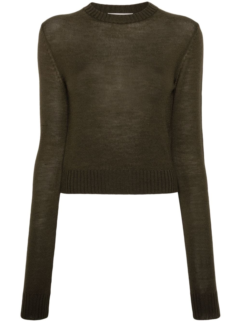 Jil Sander + crew-neck wool jumper - Green von Jil Sander