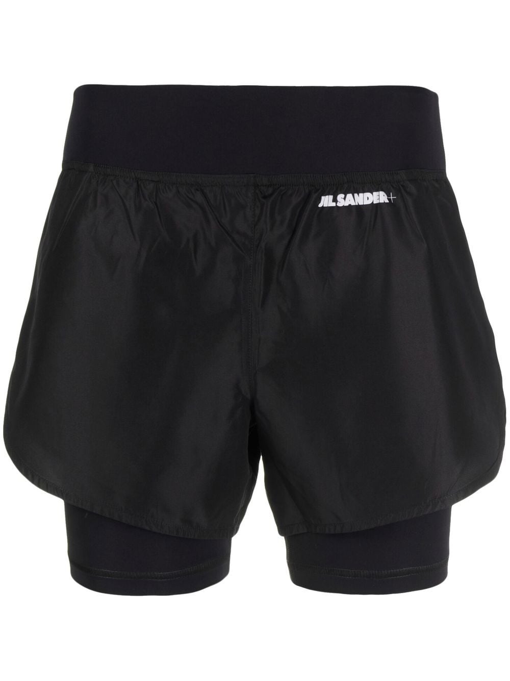 Jil Sander + logo-print layered shorts - Black von Jil Sander