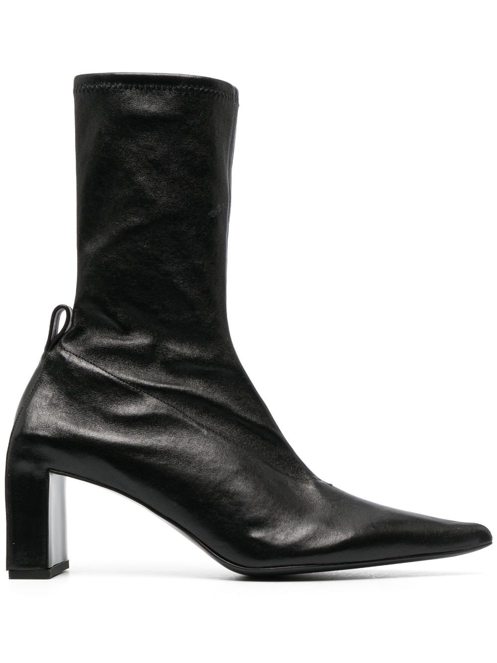 Jil Sander 90mm pointed-toe leather boots - Black von Jil Sander