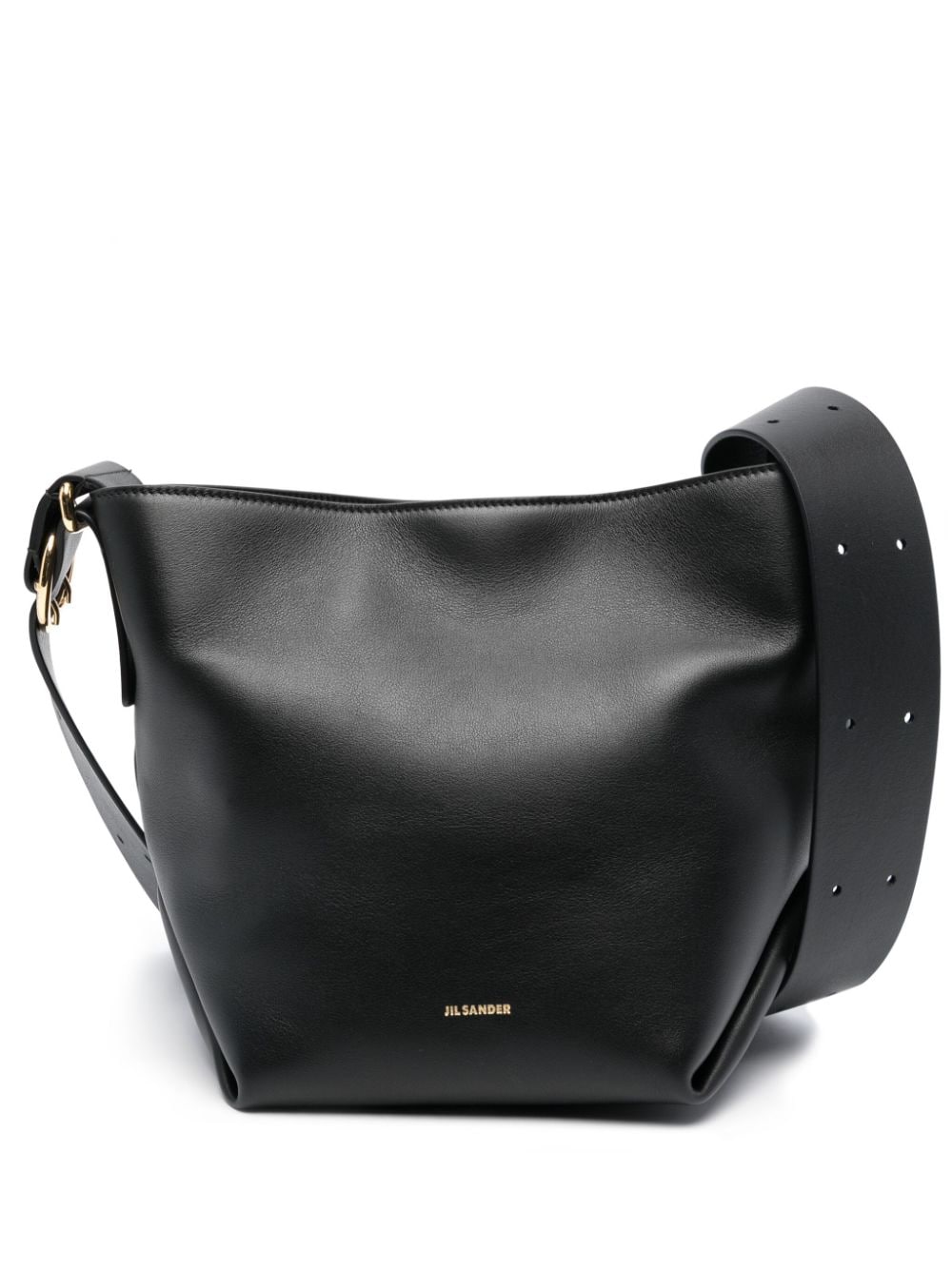 Jil Sander Cannolo leather shoulder bag - Black von Jil Sander