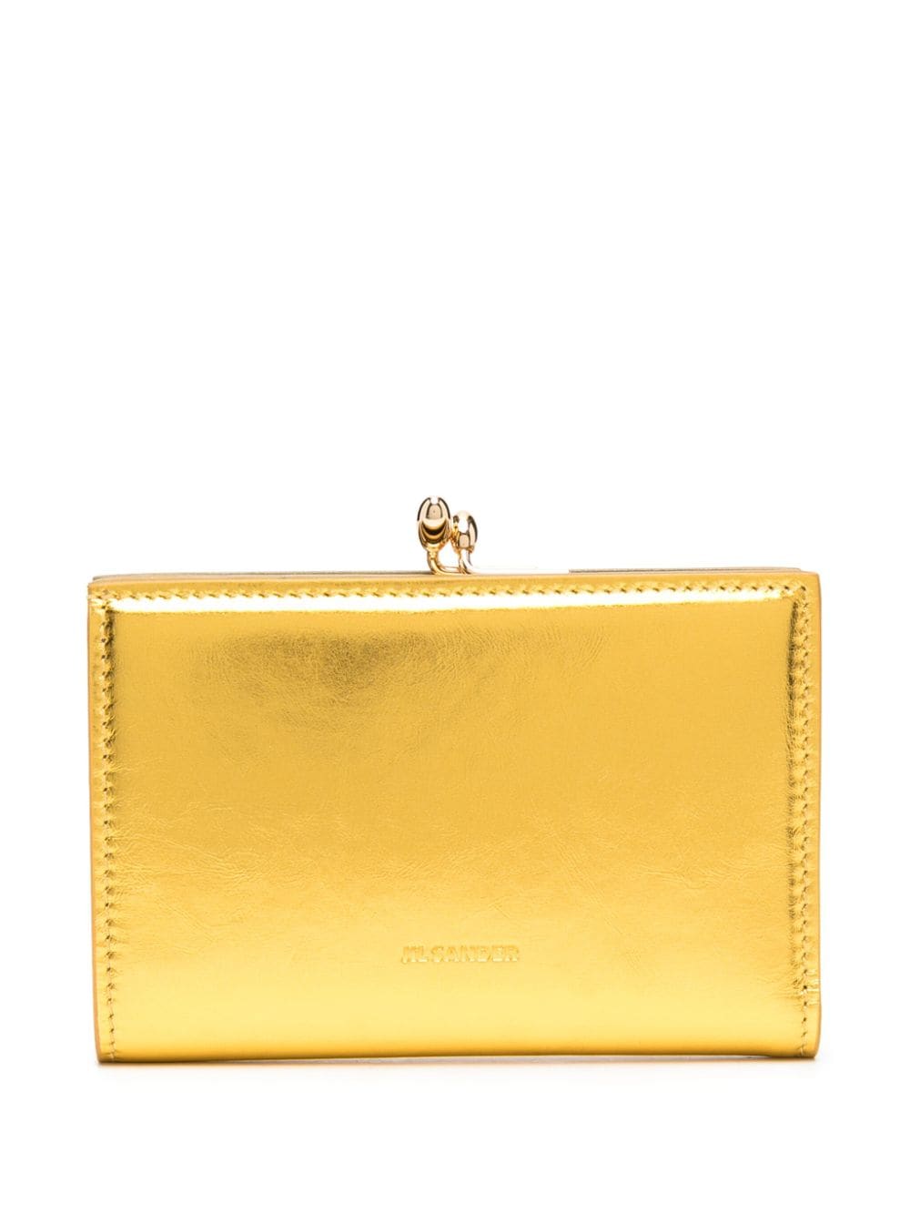 Jil Sander Goji metallic-effect purse - Yellow von Jil Sander