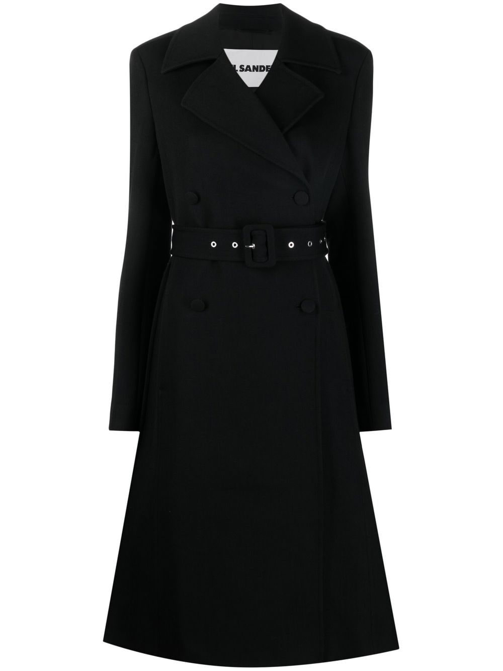 Jil Sander single-breasted belted-waist coat - Black von Jil Sander