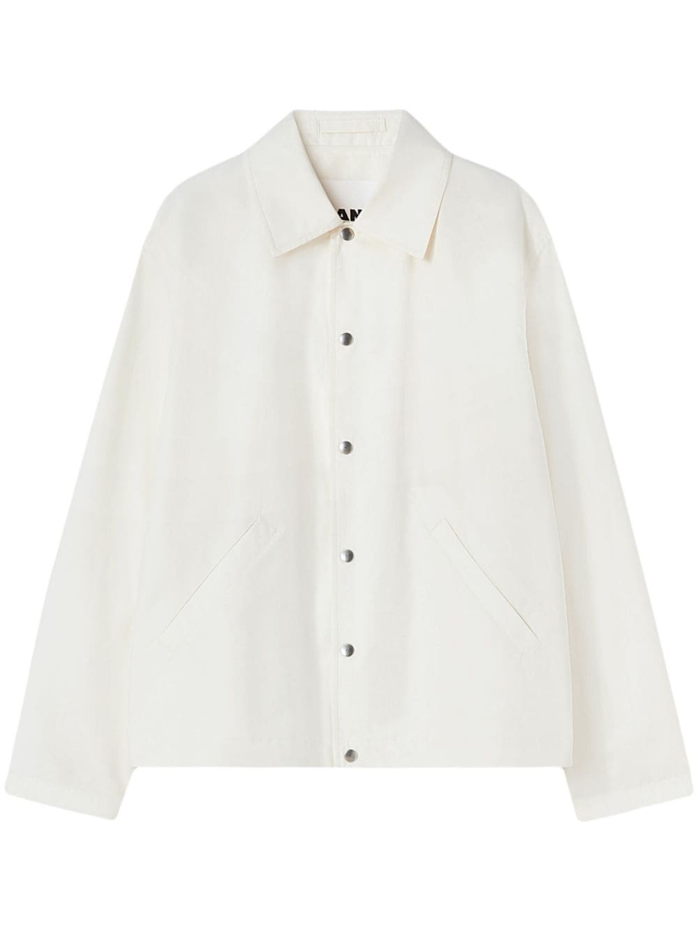 Jil Sander logo-print cotton shirt jacket - White von Jil Sander