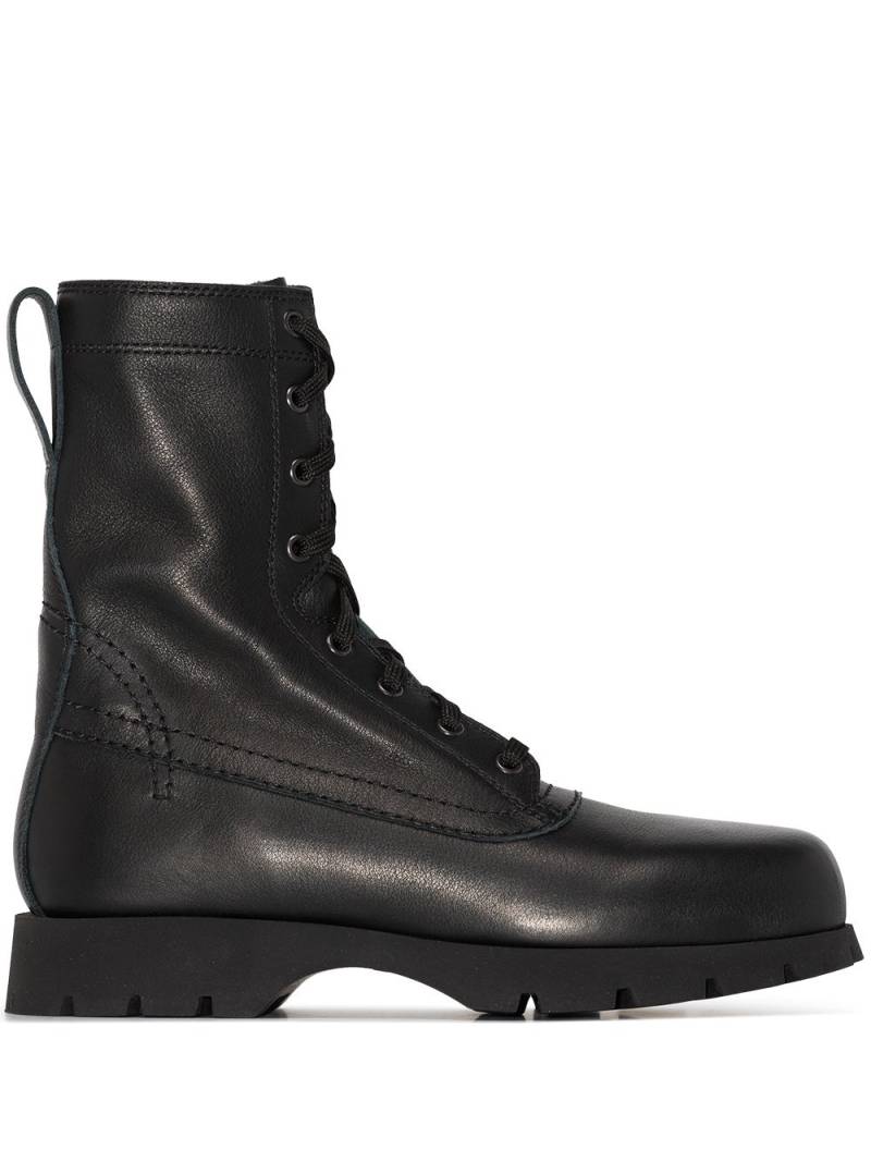 Jil Sander leather combat boots - Black von Jil Sander