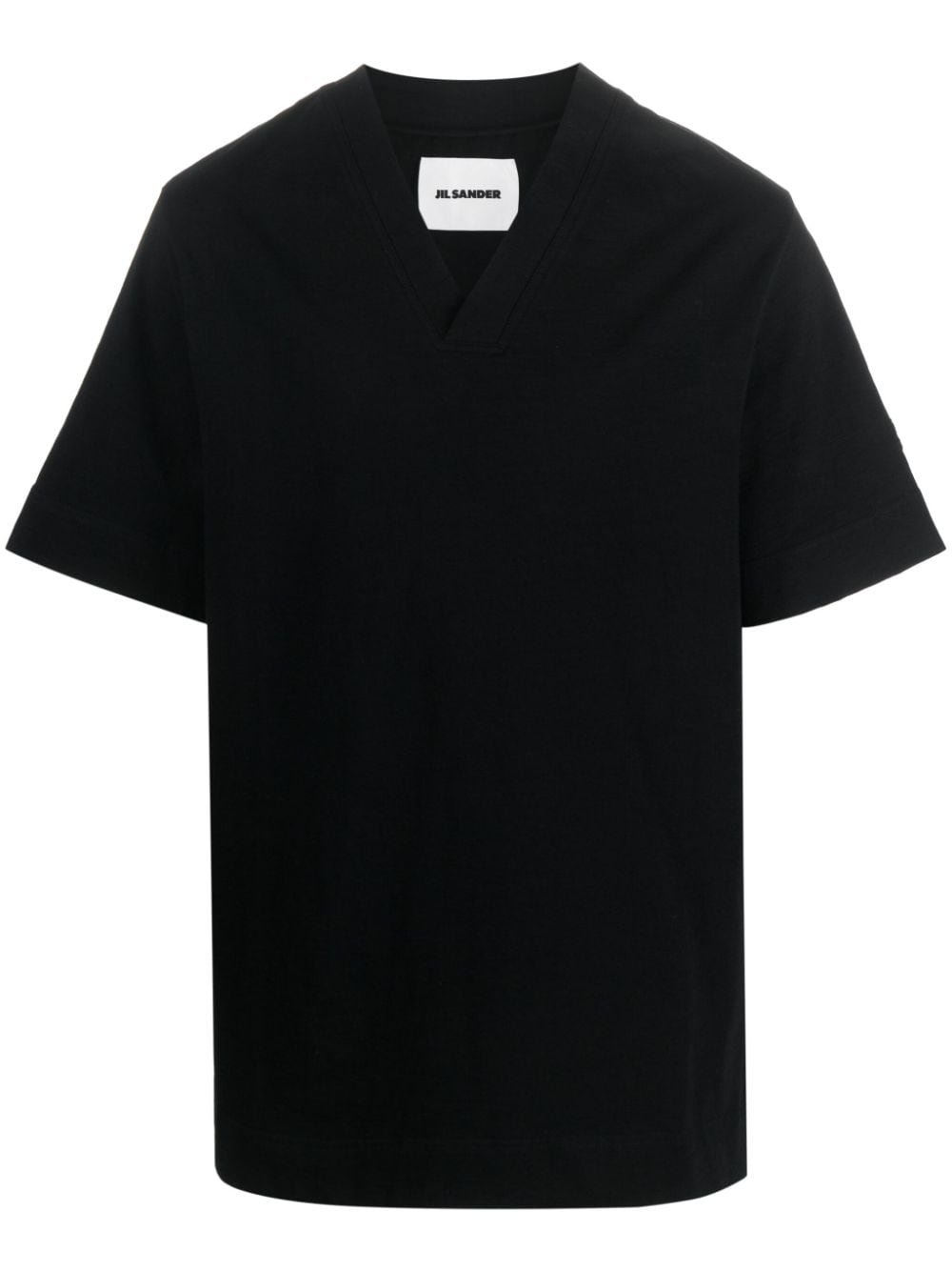 Jil Sander V-neck cotton T-shirt - Black von Jil Sander