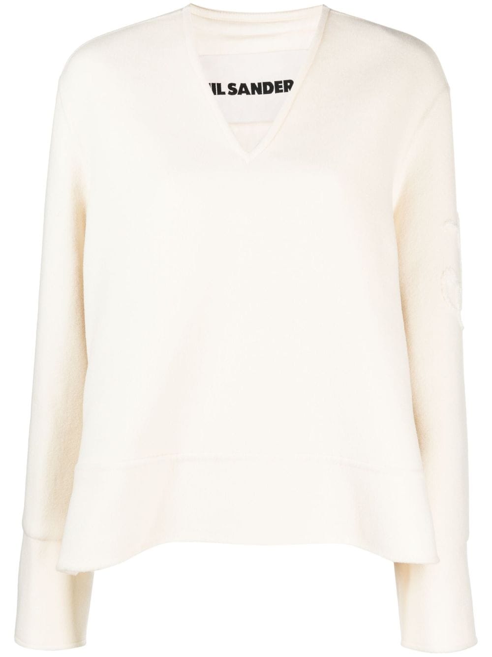 Jil Sander V-neck virgin wool sweatshirt - Neutrals von Jil Sander