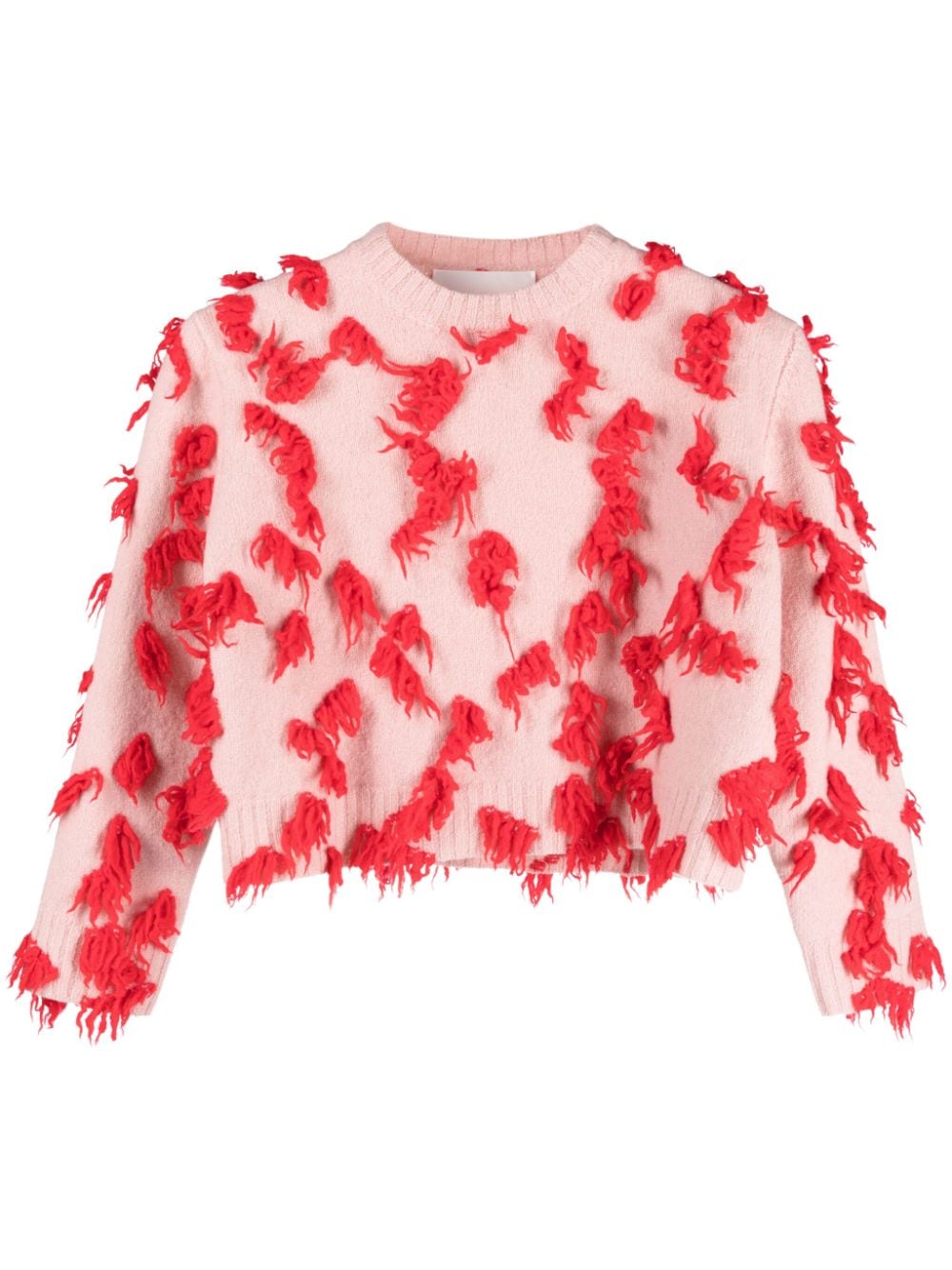 Jil Sander appliqué-detail cropped wool top - Pink von Jil Sander