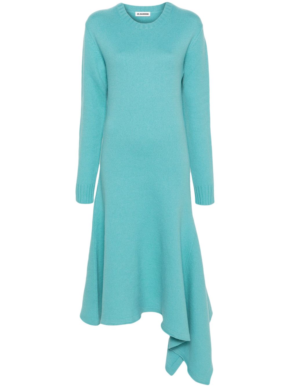 Jil Sander asymmetric-hem wool dress - Blue von Jil Sander