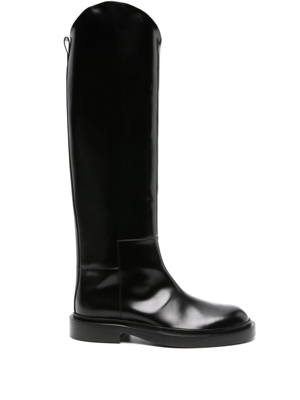 Jil Sander asymmetric leather boots - Black von Jil Sander