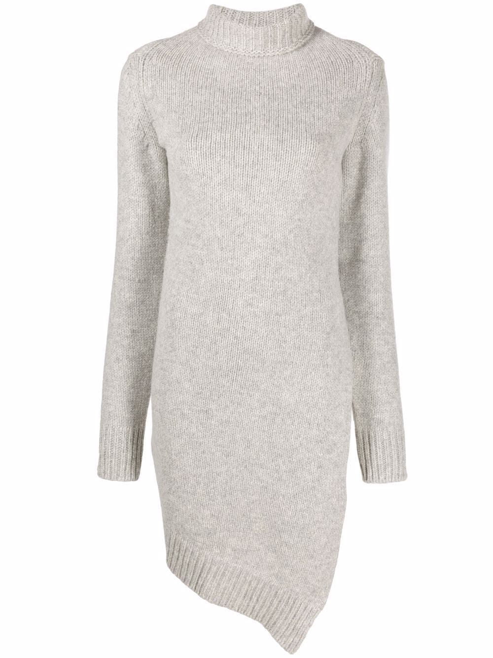 Jil Sander asymmetric roll-neck jumper - Grey von Jil Sander