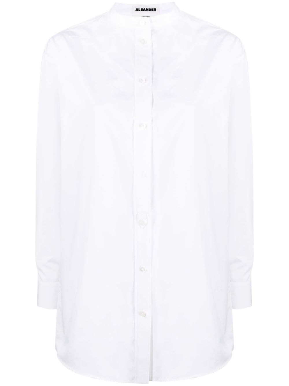 Jil Sander band-collar cotton poplin shirt - White von Jil Sander