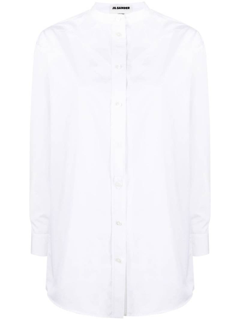 Jil Sander band-collar cotton poplin shirt - White von Jil Sander