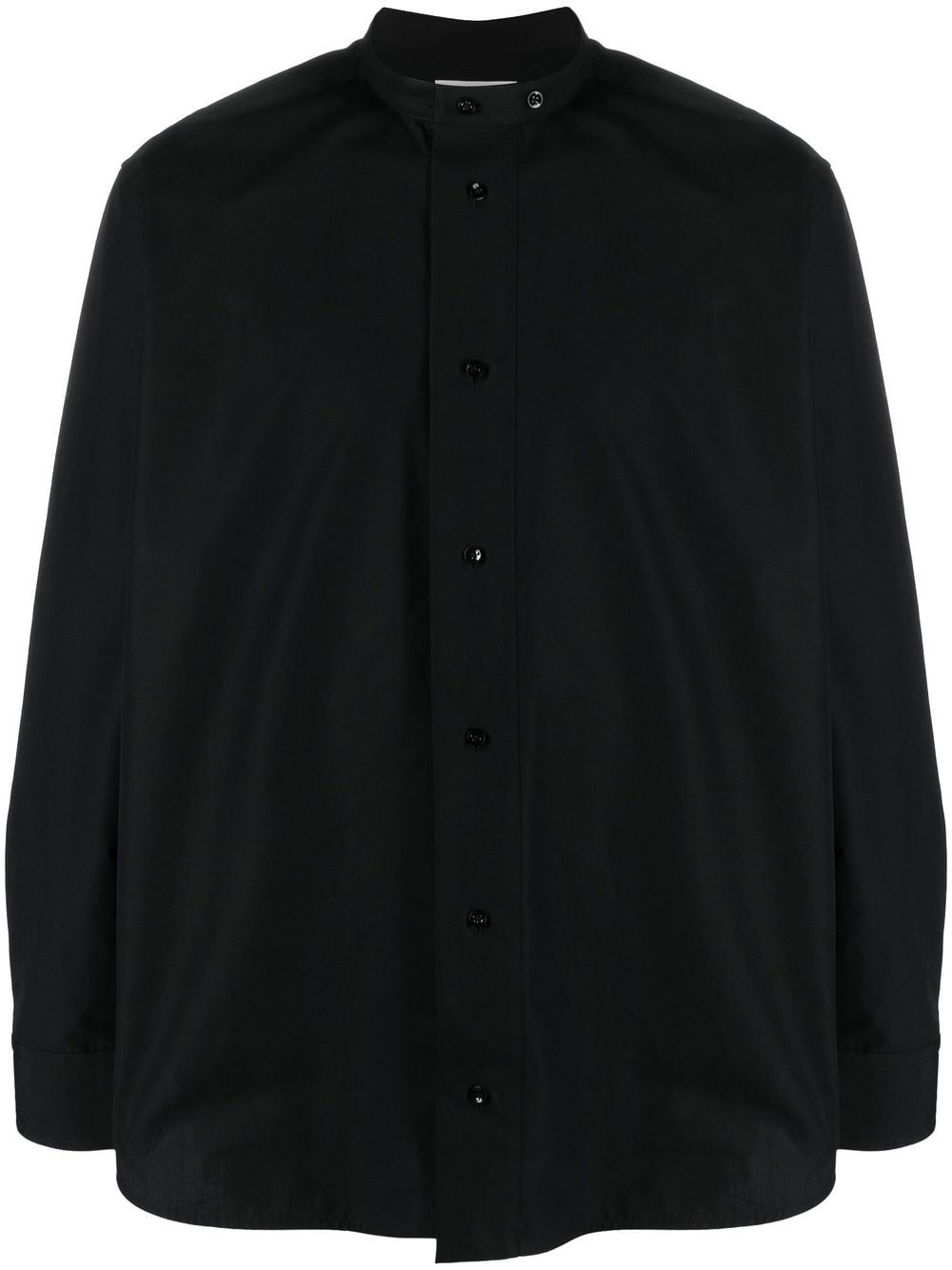 Jil Sander band-collar cotton shirt - Black von Jil Sander