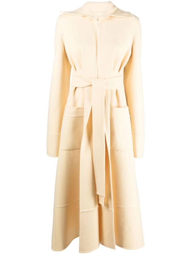 Jil Sander belted-waist single-breasted coat - Yellow von Jil Sander