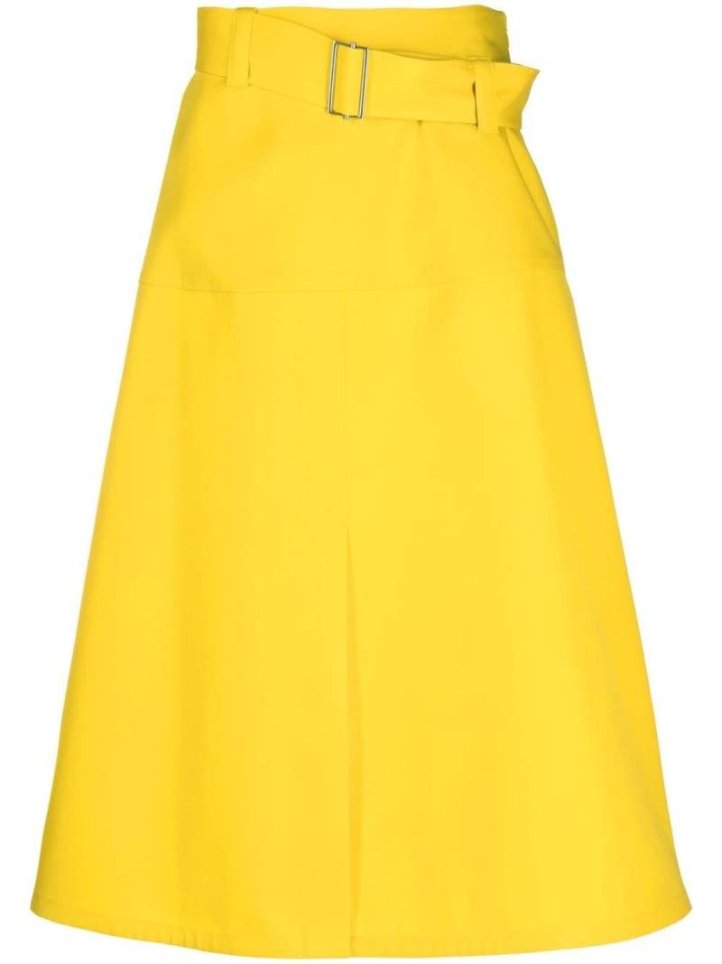 Jil Sander belted wool midi skirt - Yellow von Jil Sander