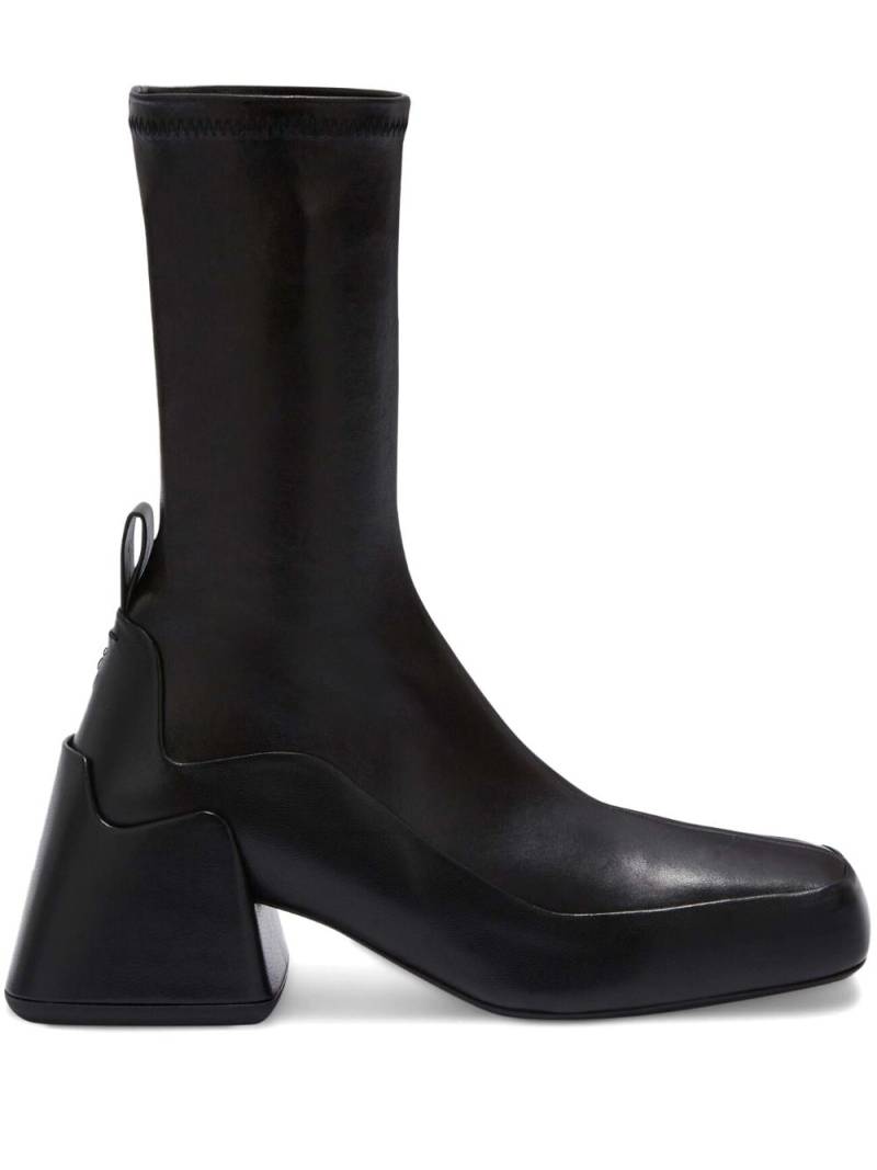 Jil Sander block-heel leather boots - Black von Jil Sander