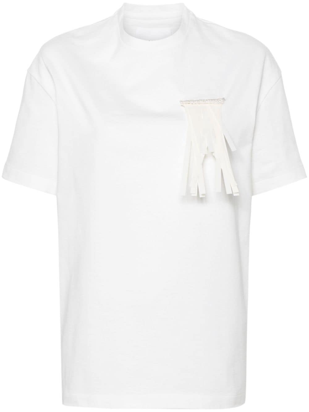 Jil Sander brooch-detailed cotton T-shirt - White von Jil Sander