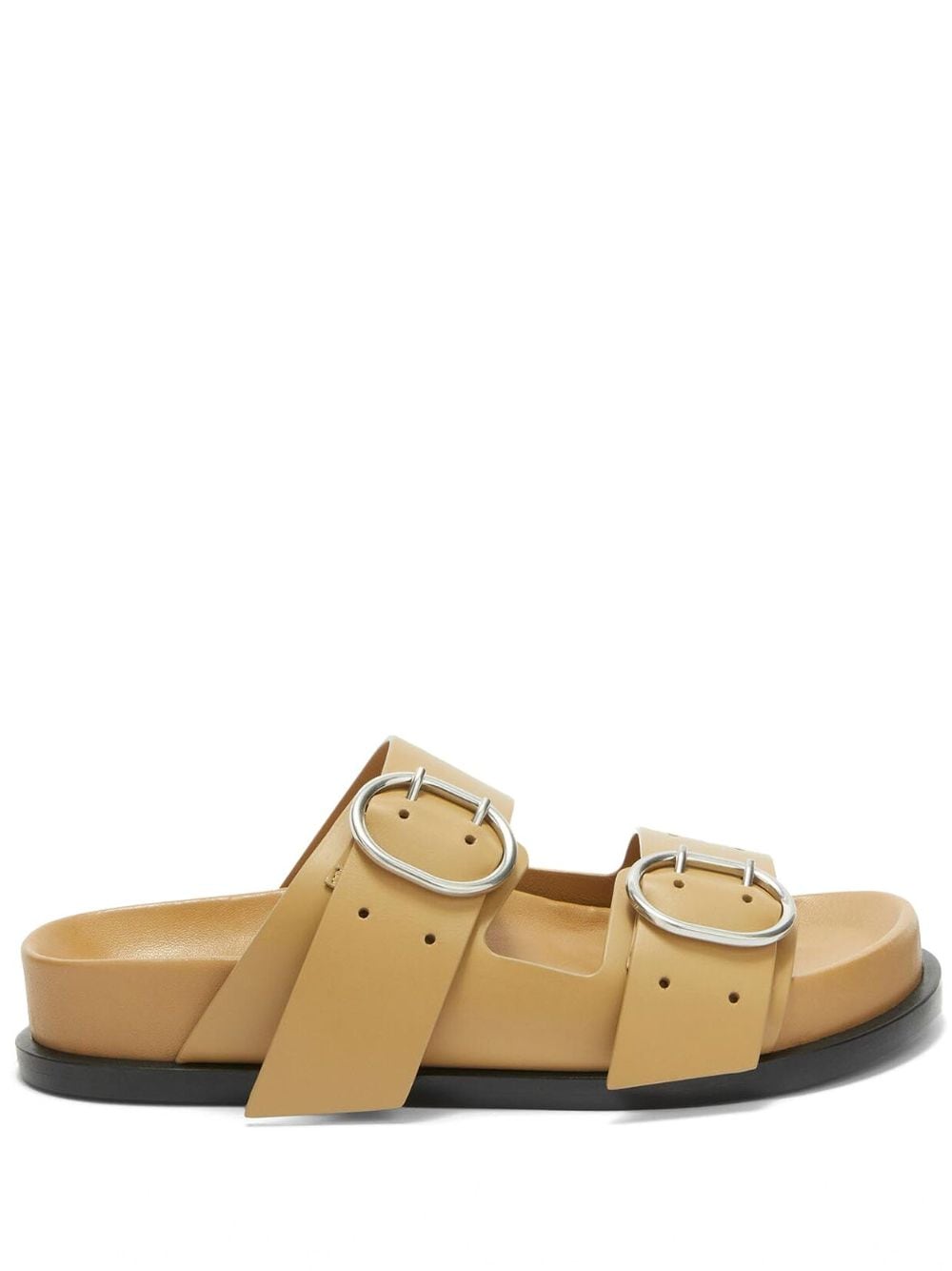 Jil Sander buckle leather flat sandals - Brown von Jil Sander