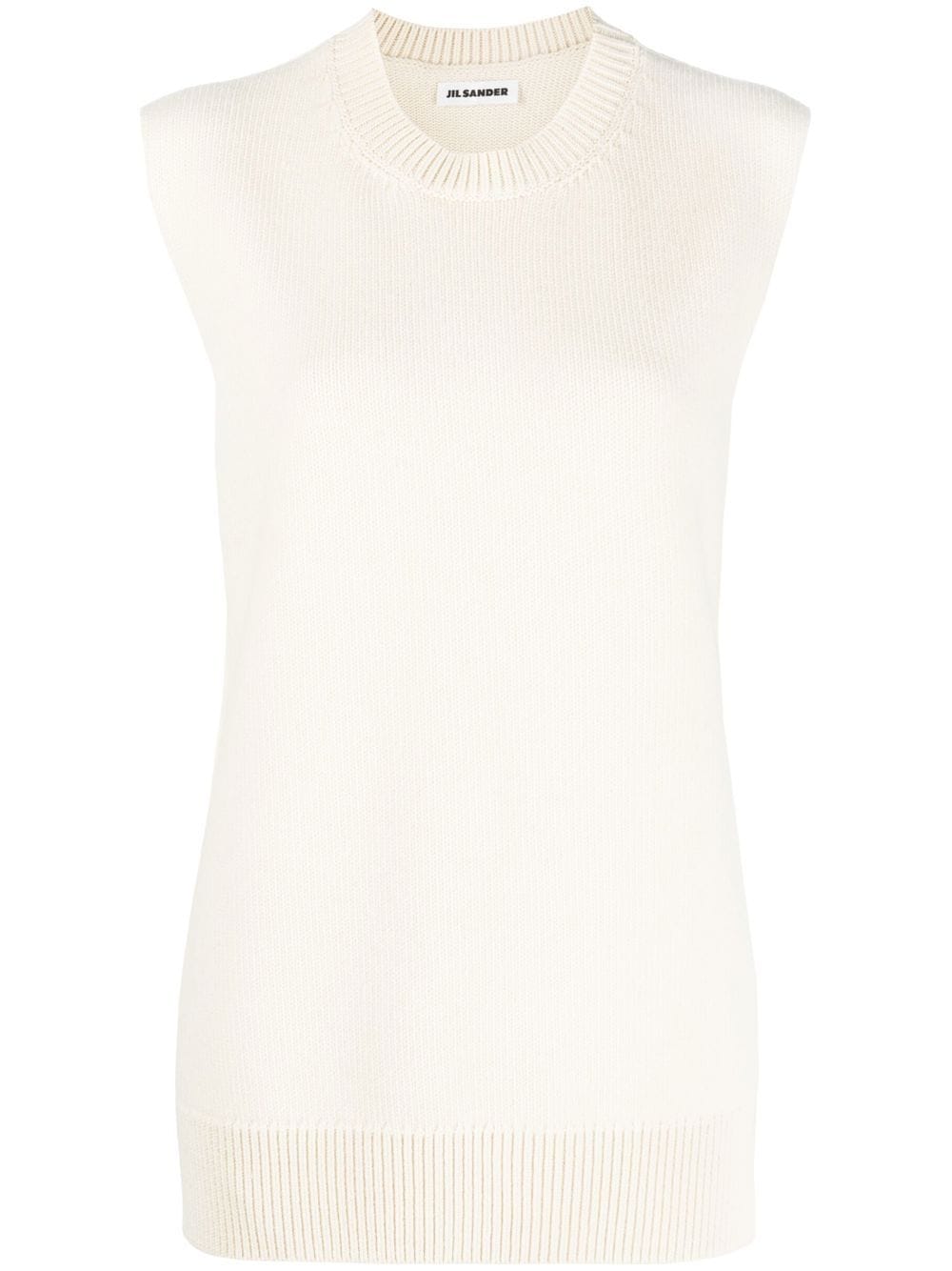 Jil Sander cashmere wool blend knit vest - White von Jil Sander