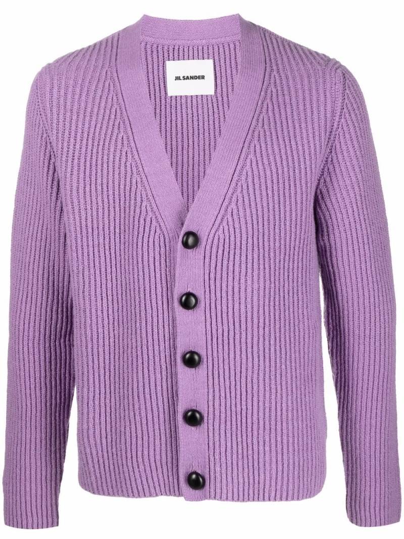 Jil Sander chunky ribbed knit cardigan - Purple von Jil Sander