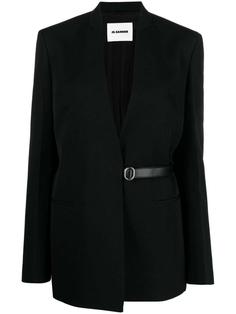 Jil Sander collarless belted blazer - Black von Jil Sander