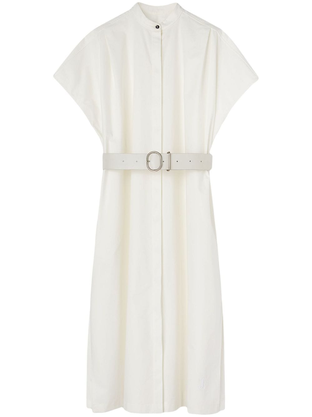 Jil Sander collarless belted shirt dress - White von Jil Sander